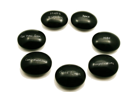 Black Sentiment Pebbles 6 cm (24 per display box - min 24)