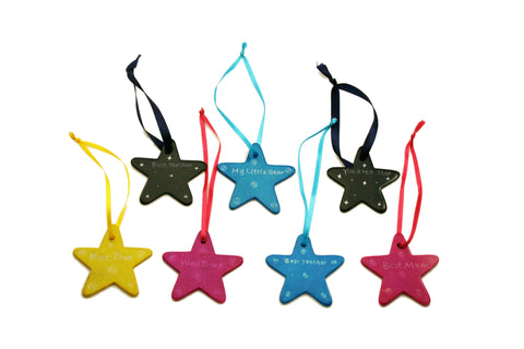 Hanging Message Stars 5 cm (24 per display box - min 24)