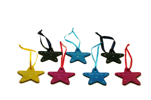 Hanging Message Stars 5 cm (24 per display box - min 24)