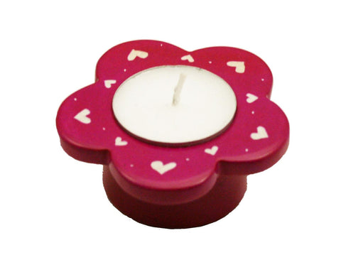 Pink Flower Tealight (trade min 6)