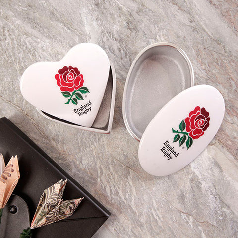 England Rugby Heart Trinket Box