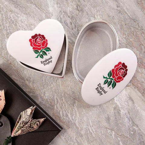 England Rugby Heart Trinket Box