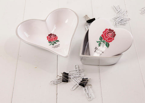 England Rugby Heart Trinket Box