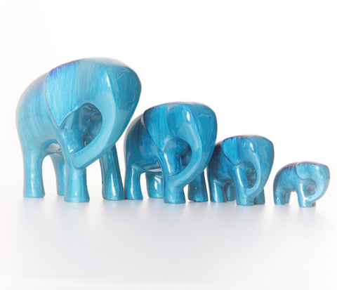 Brushed Aqua Elephant XL 12 cm (Trade min 2 / Retail min 1)