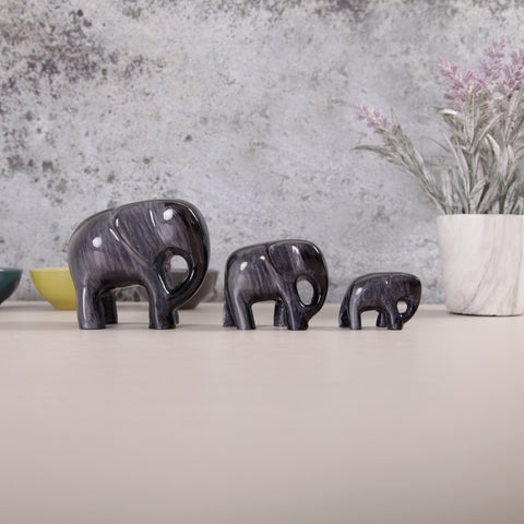 Brushed Black Elephant Small 5 cm (Trade min 4 / Retail min 1)