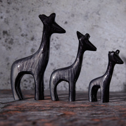 Brushed Black Giraffe Medium 12 cm (Trade min 4 / Retail min 1)