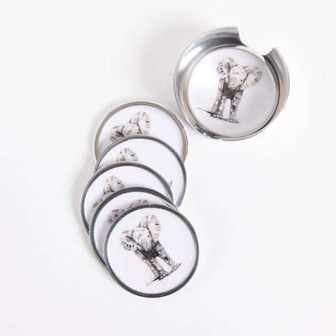 Baby Elephant Coasters Set of 6 (Trade min 4 / Retail min 1)