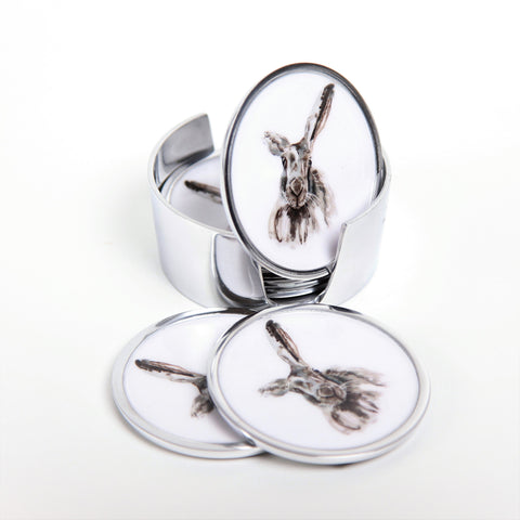 Hare Coasters Set of 6 (Trade min 4 / Retail min 1)