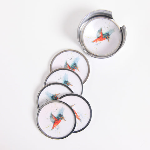 Kingfisher Coaster Set of 6 (Trade min 4 / Retail min 1)