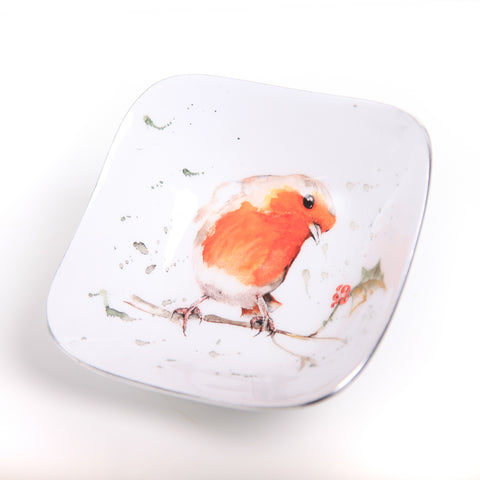Robin & Holly Square Bowl (Trade min 4 / Retail min 1)