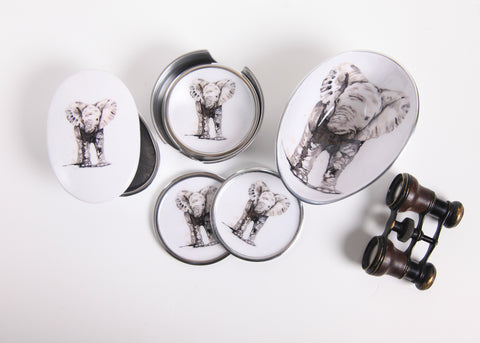 Baby Elephant Coasters Set of 6 (Trade min 4 / Retail min 1)
