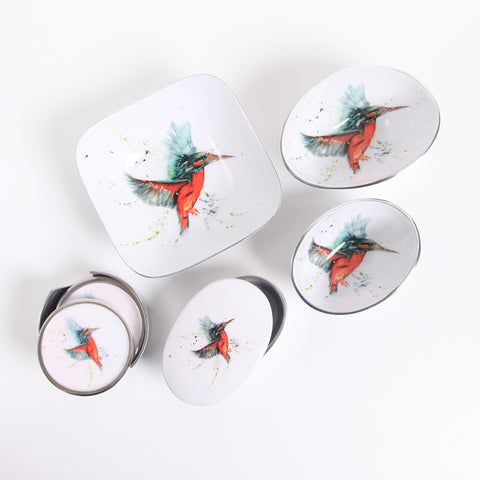 Kingfisher Coaster Set of 6 (Trade min 4 / Retail min 1)