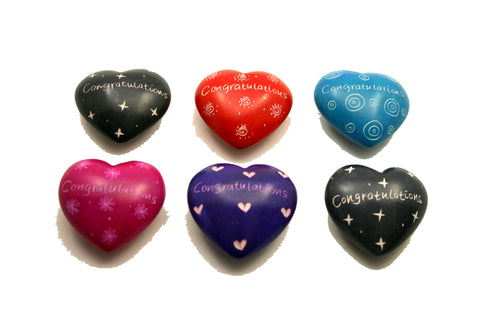 Congratulations Message Hearts 4 cm (24 per display box - min 24)