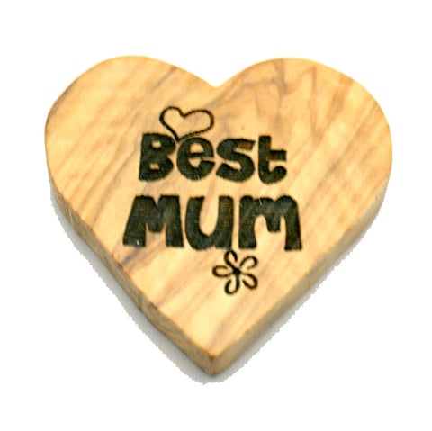 Olivewood Message Hearts - Love, I love you, Hope, Best Mum (min 24)