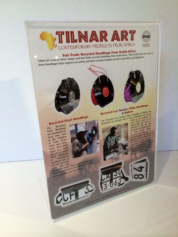 Point of Sale Poster for our Recycled Handbag Collection