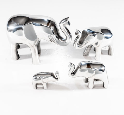 Polished Silver Elephant Trunk Up XL 17 cm (Trade min 2 / Retail min 1)