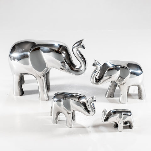 Polished Silver Elephant Trunk Up XL 17 cm (Trade min 2 / Retail min 1)