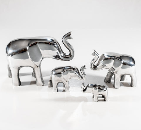 Polished Silver Elephant Trrunk Up Medium 9 cm (Trade min 4 / Retail min 1)