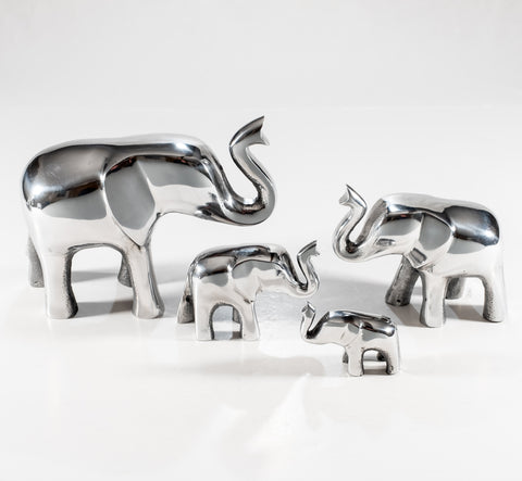 Polished Silver Elephant Trunk Up Small 6 cm (Trade min 4 / Retail min 1) (SPECIAL OFFER)