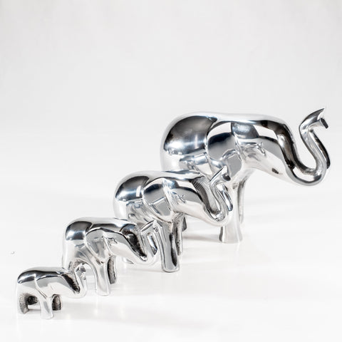 Polished Silver Elephant Trunk Up Small 6 cm (Trade min 4 / Retail min 1) (SPECIAL OFFER)
